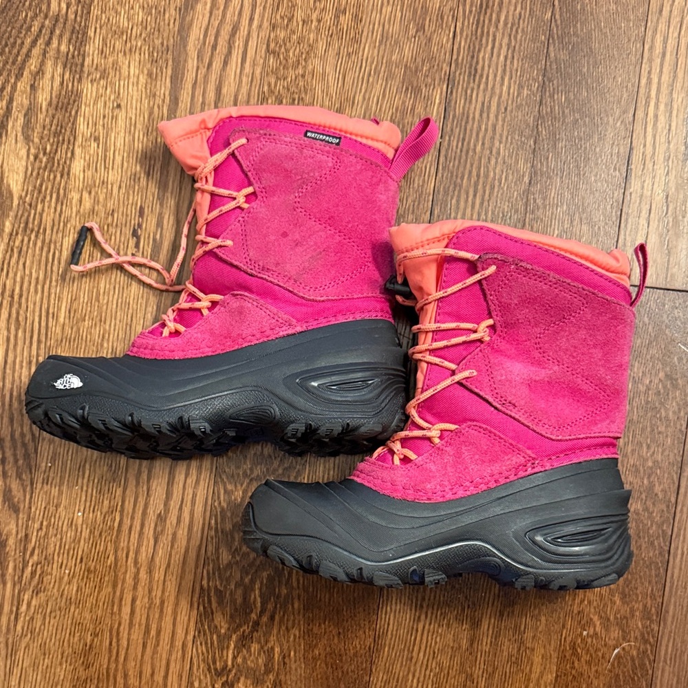The North Face Pink and Black Girls Winter Boots size 1